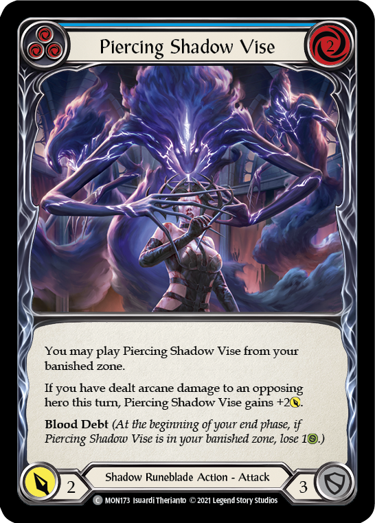 Piercing Shadow Vise (Blue) [MON173] 1st Edition Normal | Good Games Cannington