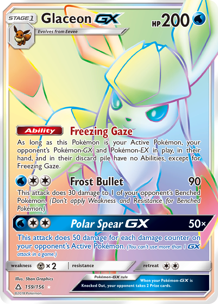 Glaceon GX (159/156) [Sun & Moon: Ultra Prism] | Good Games Cannington