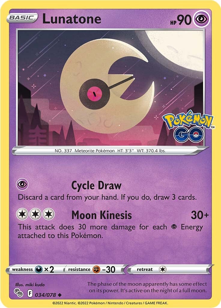 Lunatone (034/078) [Pokémon GO] | Good Games Cannington