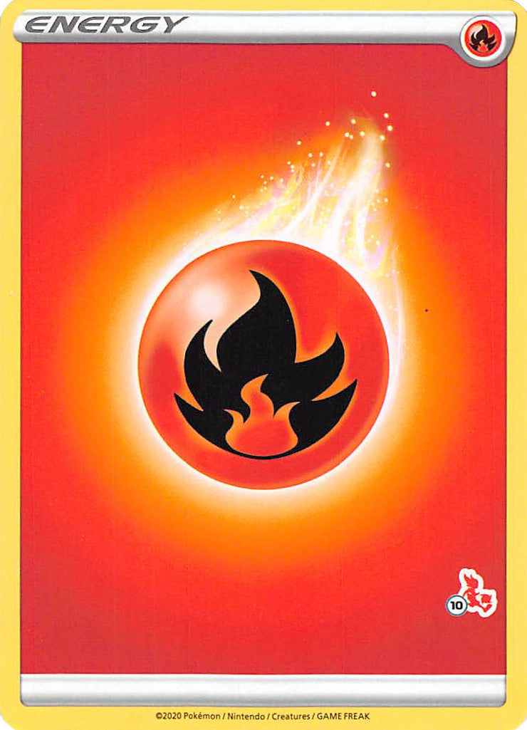 Fire Energy (Cinderace Stamp #10) [Battle Academy 2022] | Good Games Cannington
