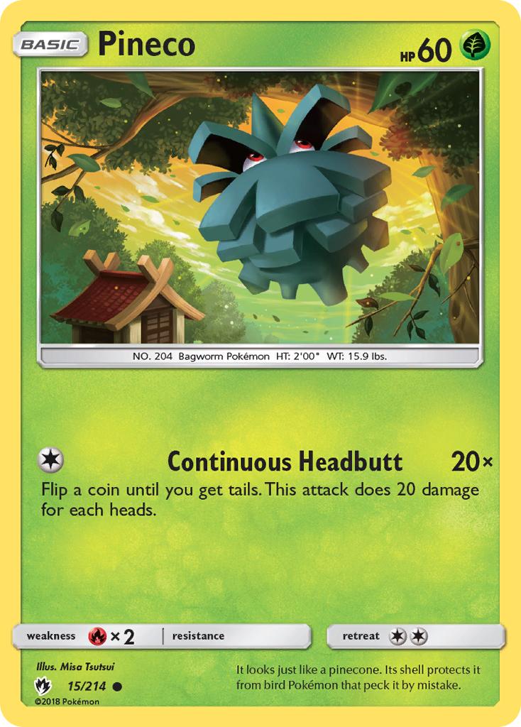 Pineco (15/214) [Sun & Moon: Lost Thunder] | Good Games Cannington