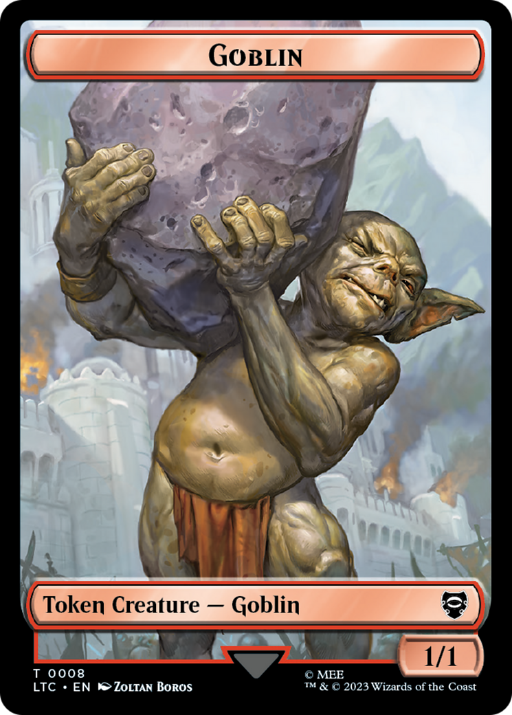 Goblin // Wraith Double-Sided Token [The Lord of the Rings: Tales of Middle-Earth Commander Tokens] | Good Games Cannington