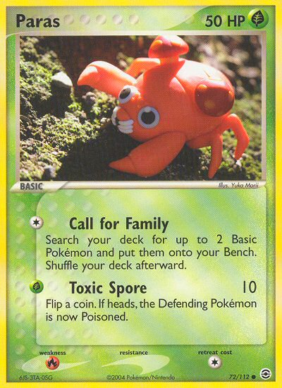 Paras (72/112) [EX: FireRed & LeafGreen] | Good Games Cannington