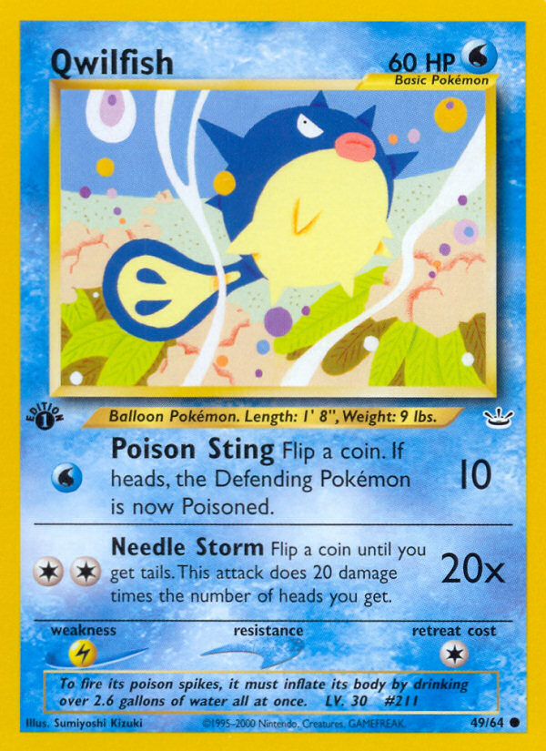Qwilfish (49/64) [Neo Revelation 1st Edition] | Good Games Cannington