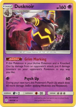 Dusknoir (85/236) (Theme Deck Exclusive) [Sun & Moon: Cosmic Eclipse] | Good Games Cannington