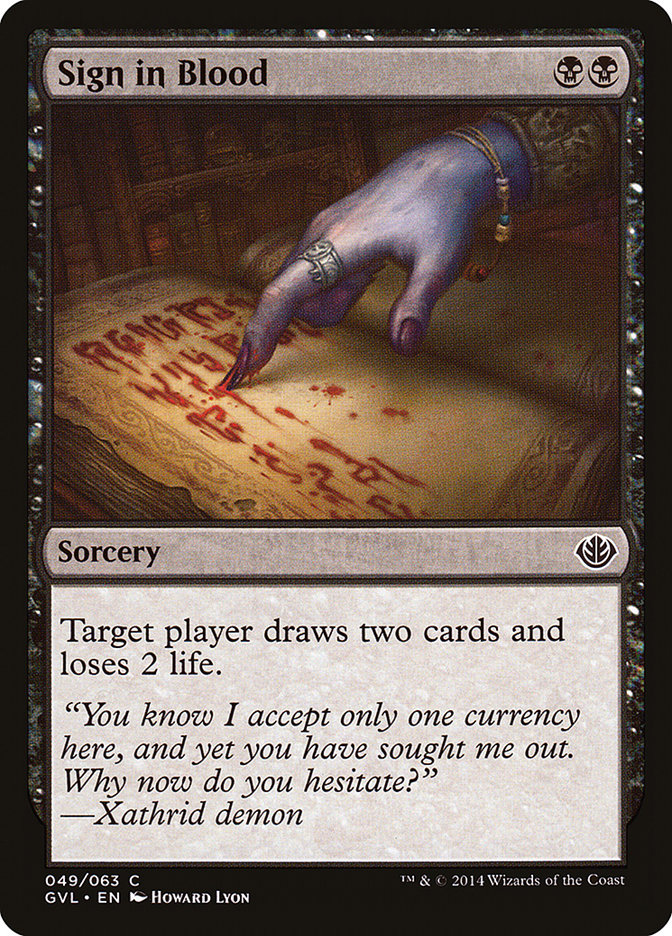 Sign in Blood (Garruk vs. Liliana) [Duel Decks Anthology] | Good Games Cannington