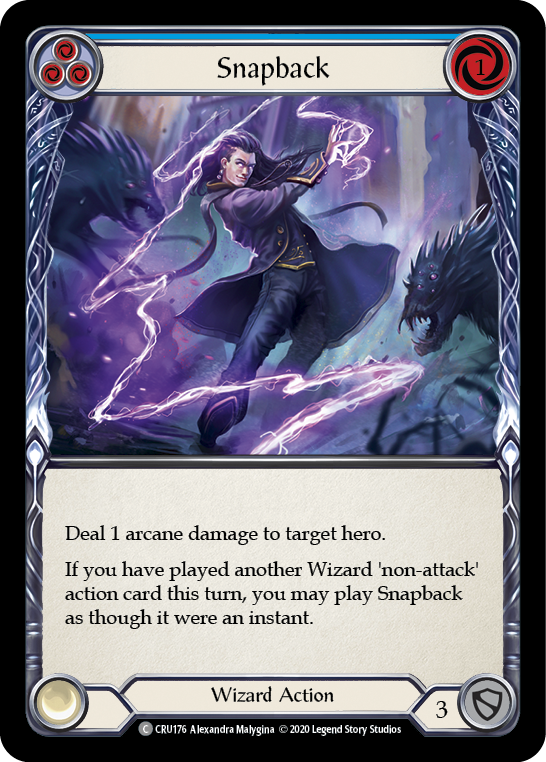 Snapback (Blue) [CRU176] 1st Edition Rainbow Foil | Good Games Cannington