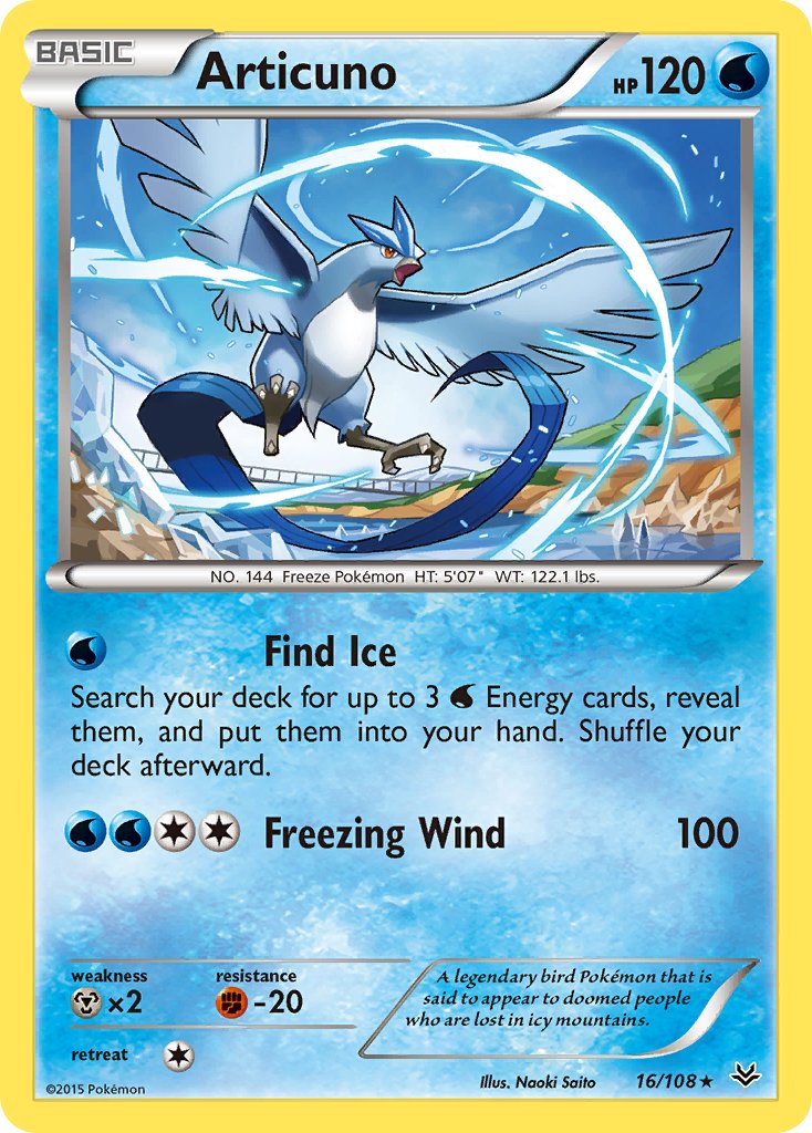 Articuno (16/108) (Theme Deck Exclusive) [XY: Roaring Skies] | Good Games Cannington