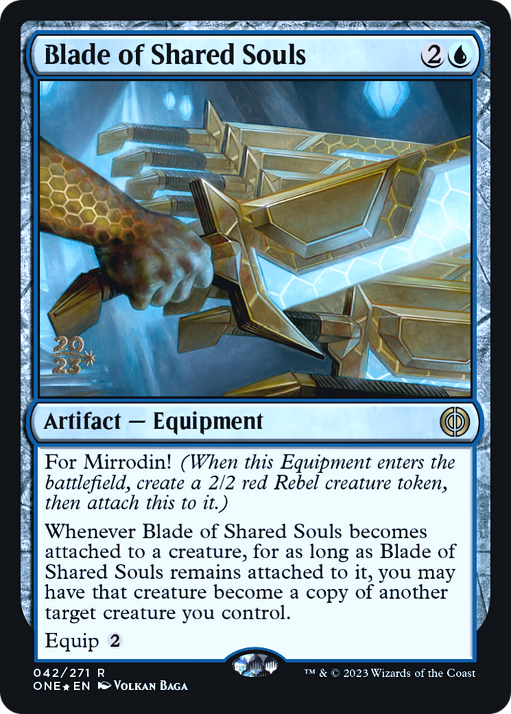 Blade of Shared Souls [Phyrexia: All Will Be One Prerelease Promos] | Good Games Cannington