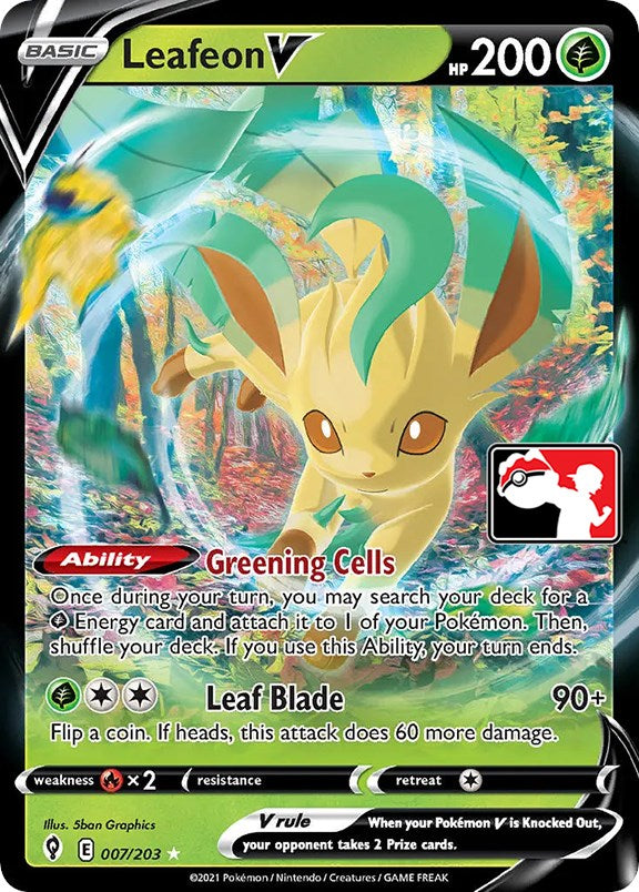 Leafeon V (007/203) [Prize Pack Series One] | Good Games Cannington