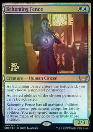 Scheming Fence [Streets of New Capenna Prerelease Promos] | Good Games Cannington