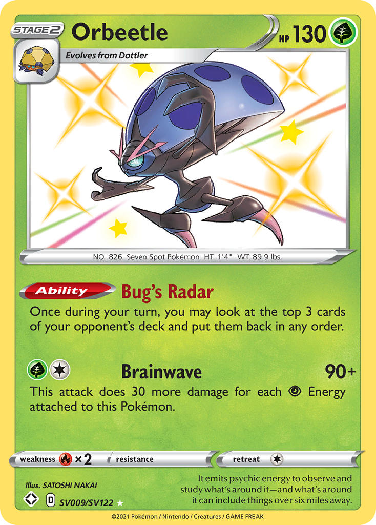 Orbeetle (SV009/SV122) [Sword & Shield: Shining Fates] | Good Games Cannington