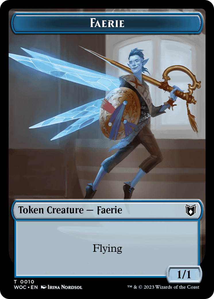 Faerie // Human Double-Sided Token [Wilds of Eldraine Commander Tokens] | Good Games Cannington