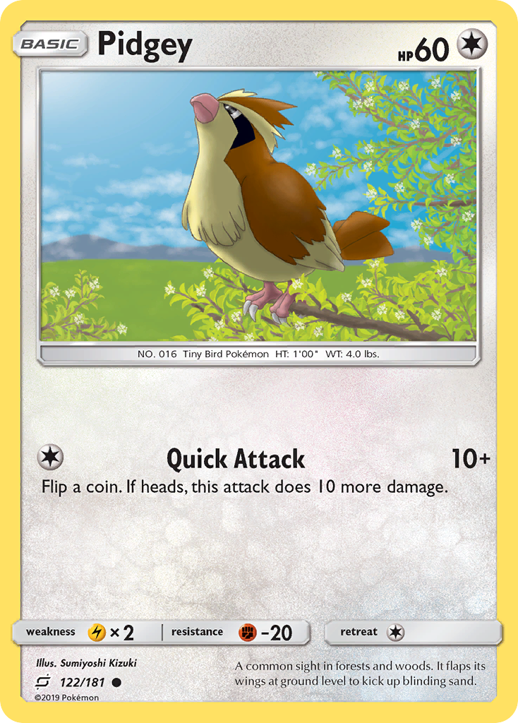 Pidgey (122/181) [Sun & Moon: Team Up] | Good Games Cannington