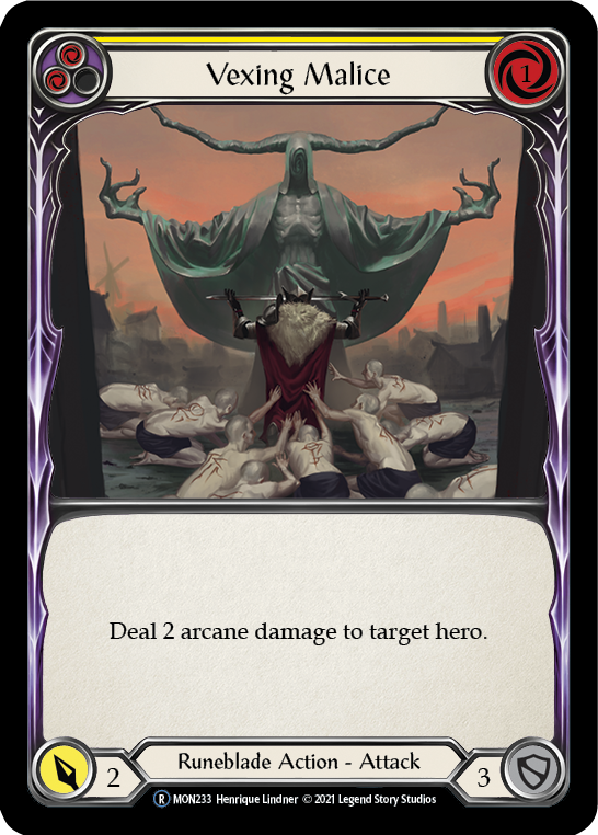 Vexing Malice (Yellow) [U-MON233-RF] Unlimited Rainbow Foil | Good Games Cannington