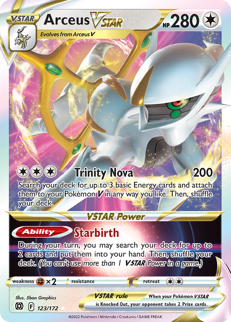 Arceus VSTAR (123/172) (Metal Card) [Sword & Shield: Brilliant Stars] | Good Games Cannington