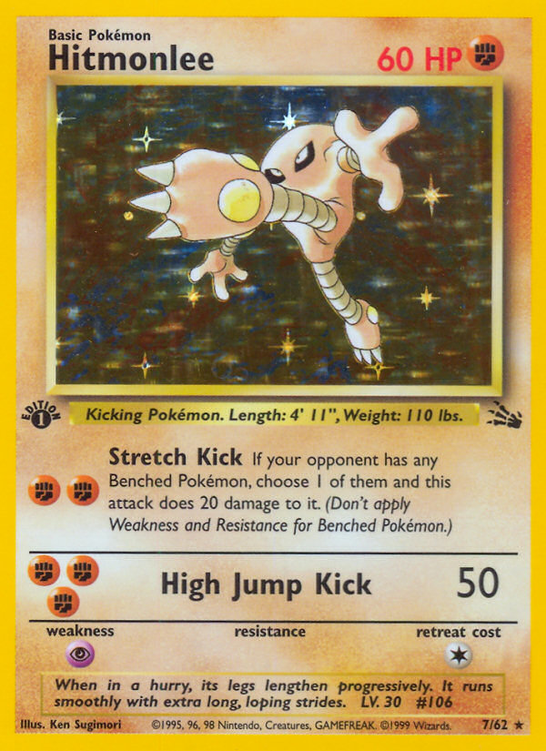 Hitmonlee (7/62) [Fossil 1st Edition] | Good Games Cannington