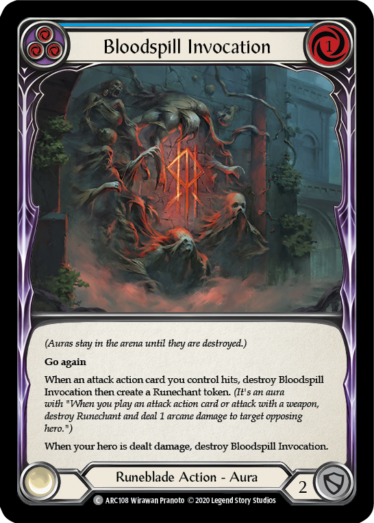 Bloodspill Invocation (Blue) [U-ARC108] Unlimited Rainbow Foil | Good Games Cannington