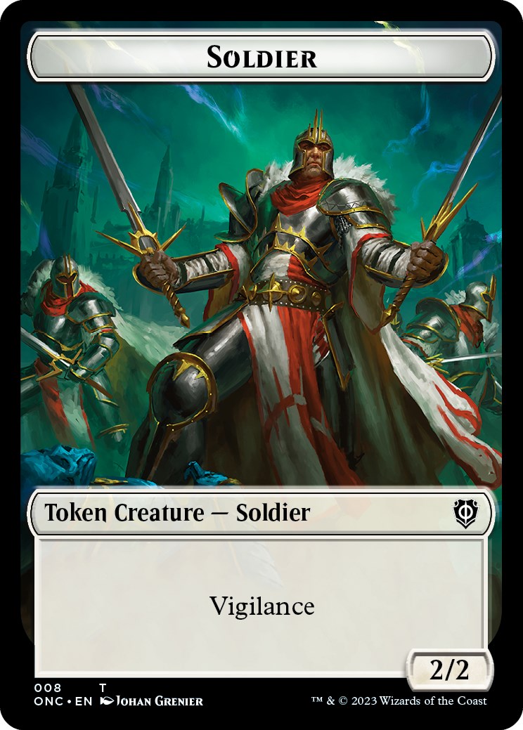 Soldier (008) // Angel Double-Sided Token [Phyrexia: All Will Be One Commander Tokens] | Good Games Cannington