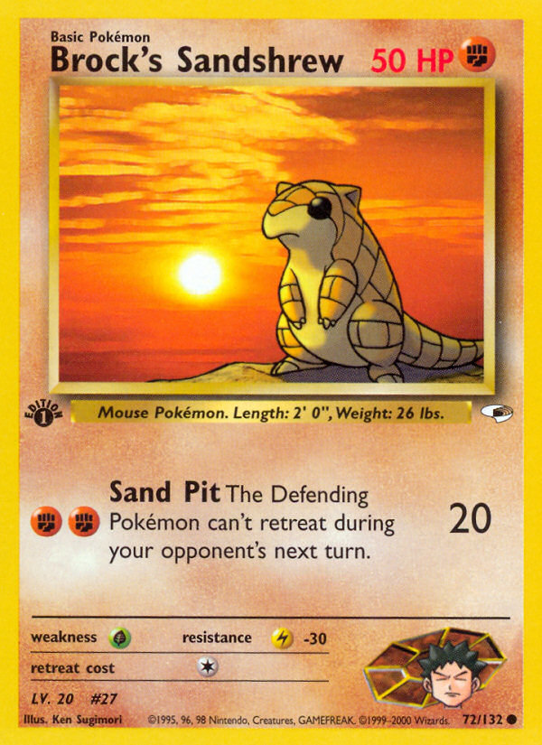 Brock's Sandshrew (72/132) [Gym Heroes 1st Edition] | Good Games Cannington