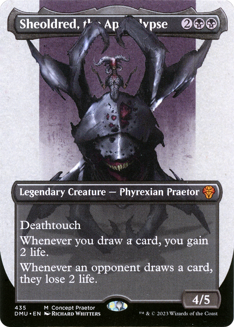Sheoldred, the Apocalypse (Borderless Concept Praetors) [Phyrexia: All Will Be One] | Good Games Cannington