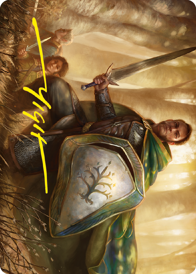 Boromir, Warden of the Tower Art Card (Gold-Stamped Signature) [The Lord of the Rings: Tales of Middle-earth Art Series] | Good Games Cannington