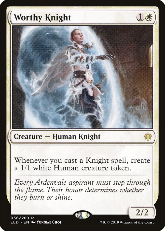 Worthy Knight (Promo Pack) [Throne of Eldraine Promos] | Good Games Cannington