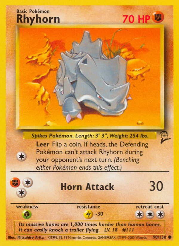 Rhyhorn (90/130) [Base Set 2] | Good Games Cannington