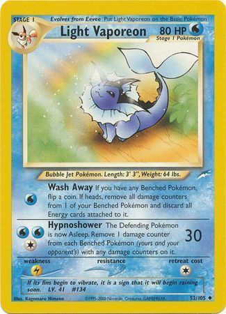 Light Vaporeon (52/105) [Neo Destiny Unlimited] | Good Games Cannington