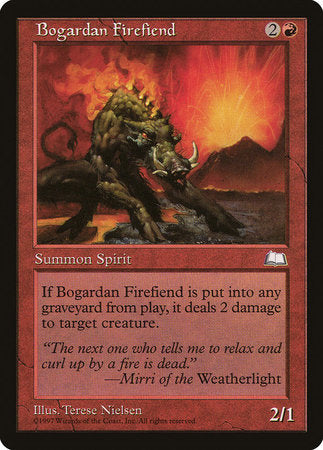 Bogardan Firefiend [Weatherlight] | Good Games Cannington