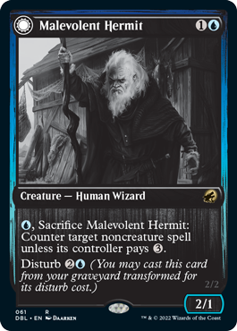 Malevolent Hermit // Benevolent Geist [Innistrad: Double Feature] | Good Games Cannington