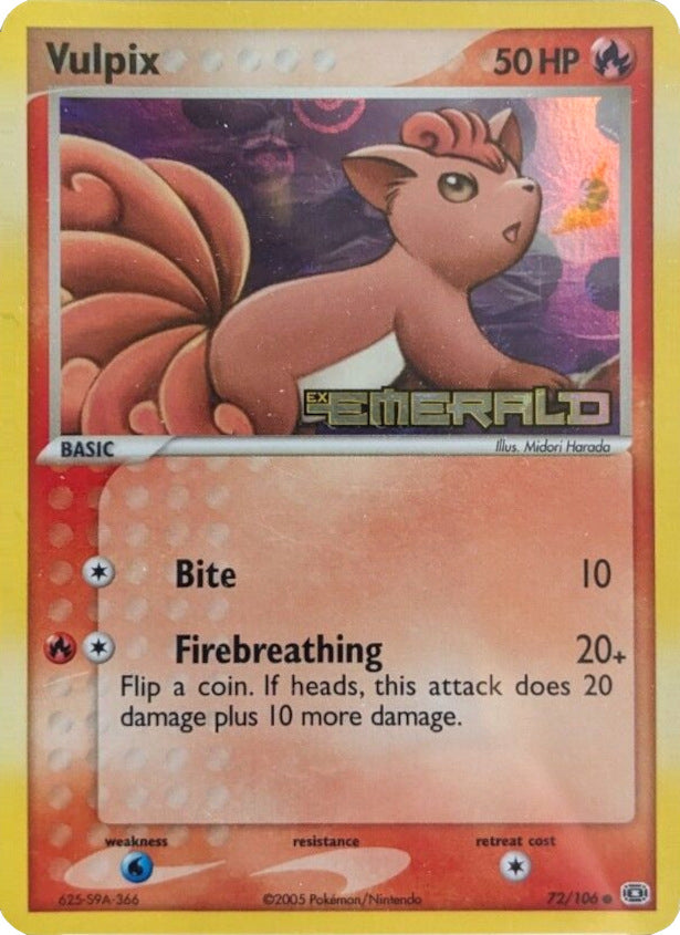 Vulpix (72/106) (Stamped) [EX: Emerald] | Good Games Cannington
