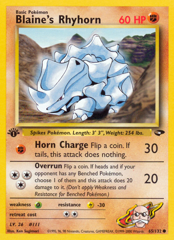 Blaine's Rhyhorn (65/132) [Gym Challenge 1st Edition] | Good Games Cannington