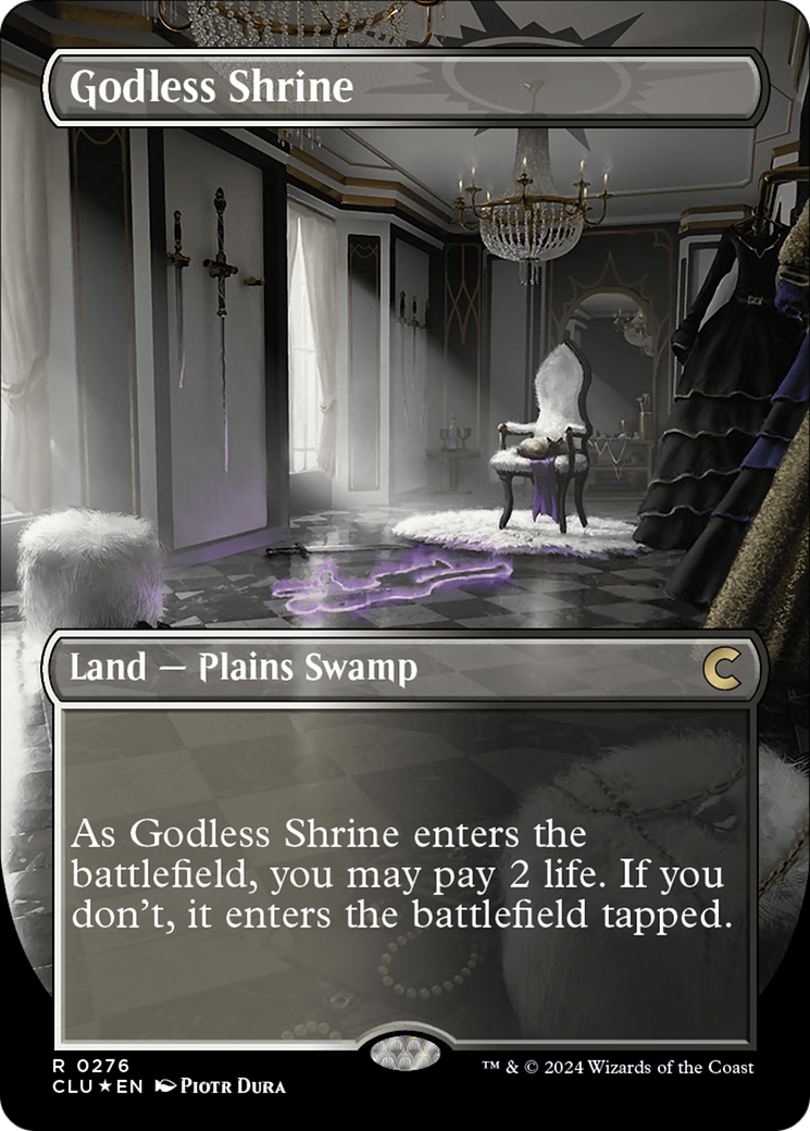 Godless Shrine (Borderless) [Ravnica: Clue Edition] | Good Games Cannington