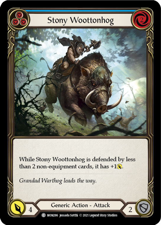 Stony Woottonhog (Blue) [MON286-RF] 1st Edition Rainbow Foil | Good Games Cannington