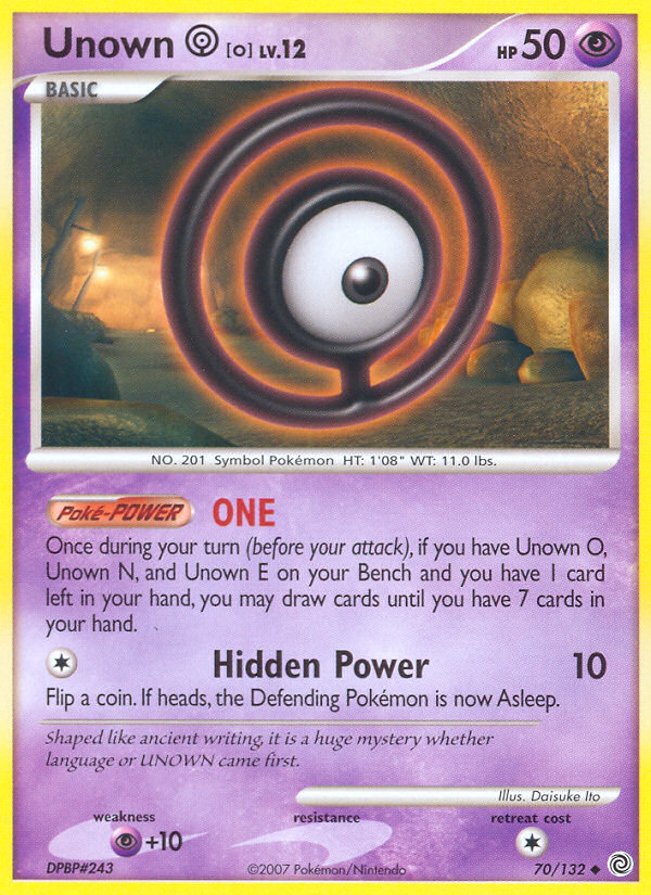 Unown O (70/132) [Diamond & Pearl: Secret Wonders] | Good Games Cannington
