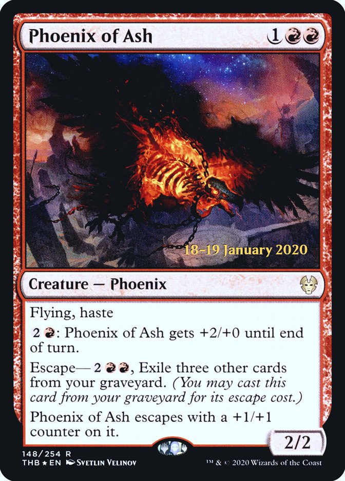 Phoenix of Ash [Theros Beyond Death Prerelease Promos] | Good Games Cannington