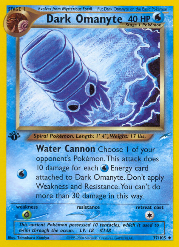 Dark Omanyte (37/105) [Neo Destiny 1st Edition] | Good Games Cannington