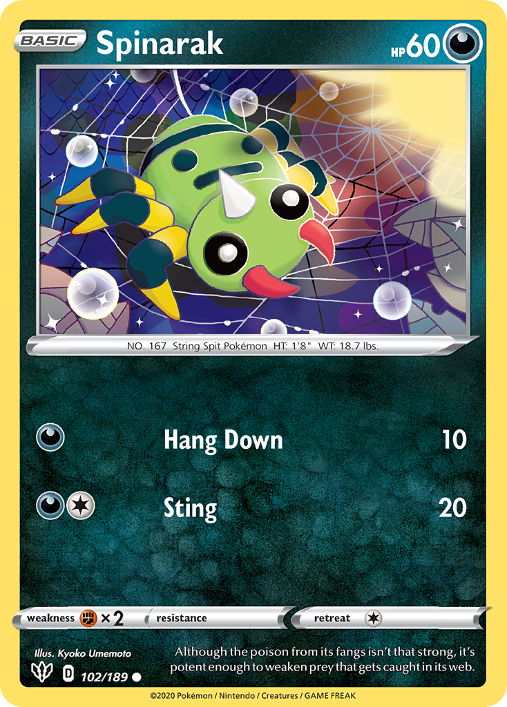 Spinarak (102/189) [Sword & Shield: Darkness Ablaze] | Good Games Cannington