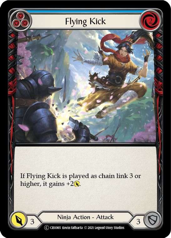Flying Kick (Blue) [U-CRU065-RF] Unlimited Rainbow Foil | Good Games Cannington