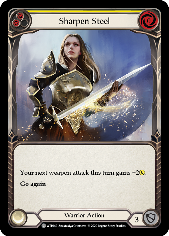 Sharpen Steel (Yellow) [U-WTR142] (Welcome to Rathe Unlimited)  Unlimited Rainbow Foil | Good Games Cannington