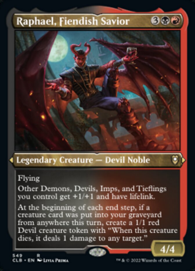 Raphael, Fiendish Savior (Foil Etched) [Commander Legends: Battle for Baldur's Gate] | Good Games Cannington