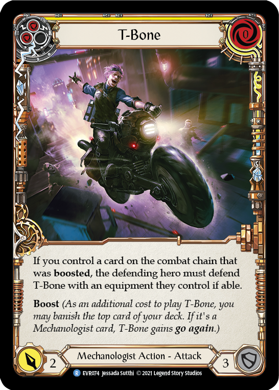 T-Bone (Yellow) [EVR074] (Everfest)  1st Edition Rainbow Foil | Good Games Cannington