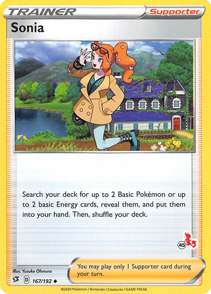 Sonia (167/192) (Cinderace Stamp #45) [Battle Academy 2022] | Good Games Cannington