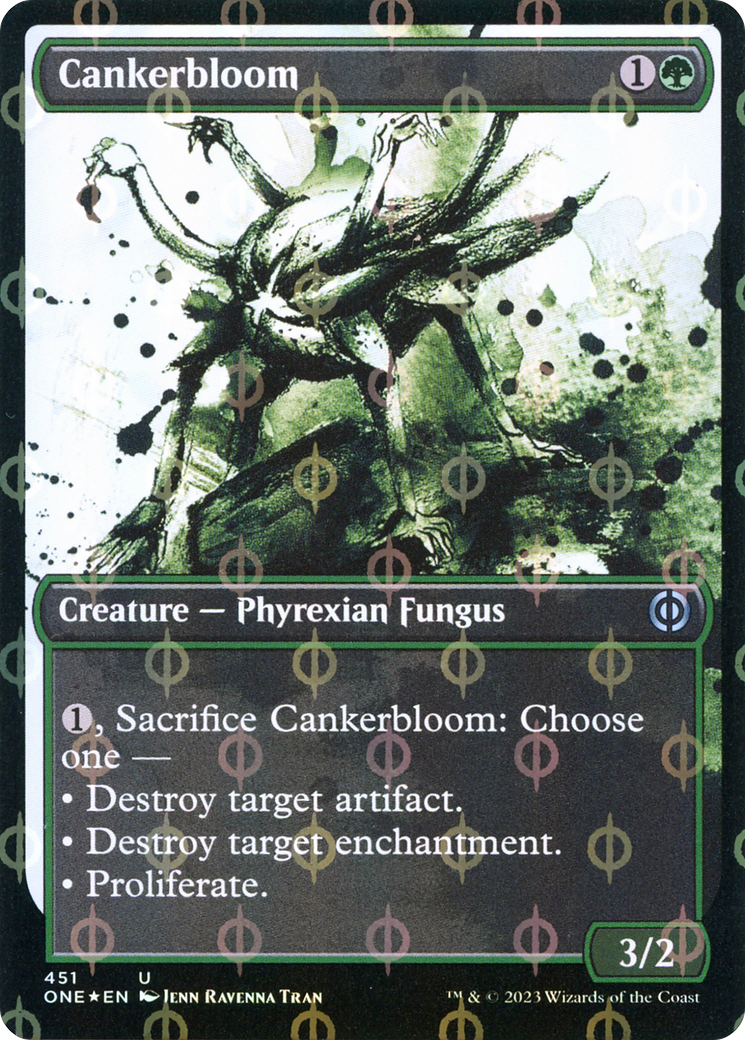 Cankerbloom (Showcase Ichor Step-and-Compleat Foil) [Phyrexia: All Will Be One] | Good Games Cannington