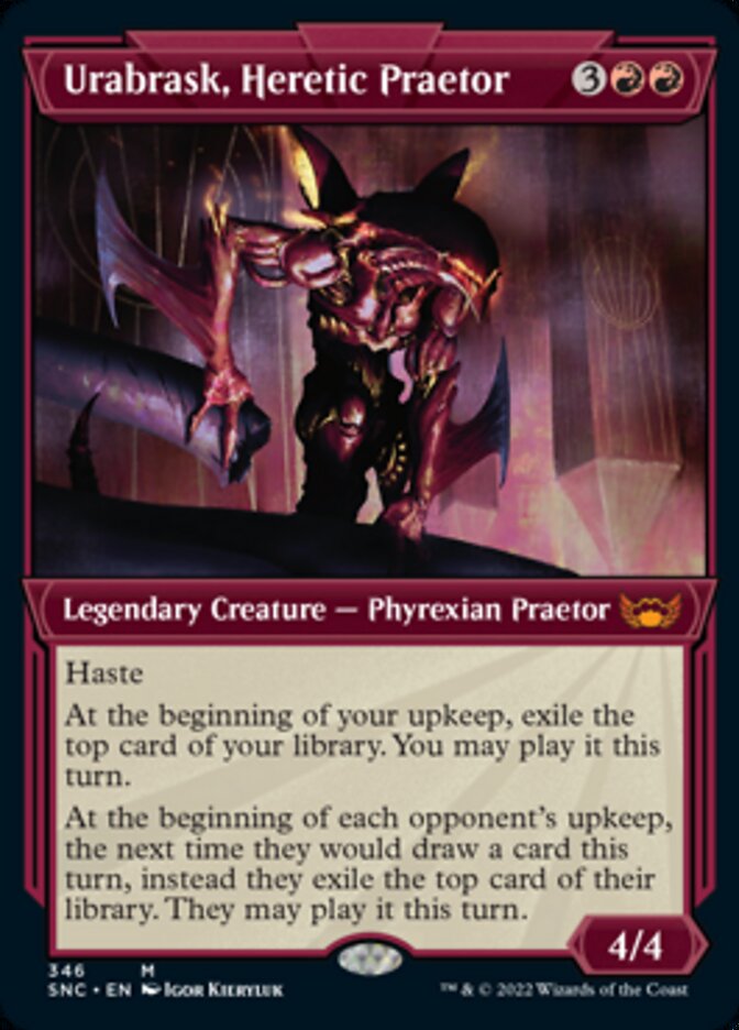 Urabrask, Heretic Praetor (Showcase Art Deco) [Streets of New Capenna] | Good Games Cannington