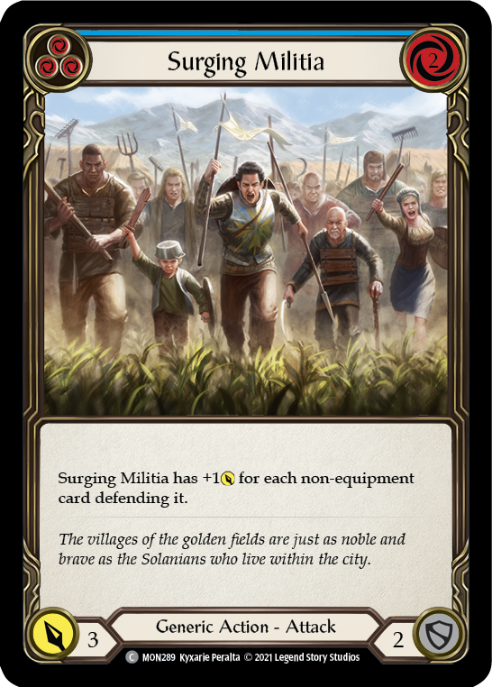 Surging Militia (Blue) [MON289-RF] 1st Edition Rainbow Foil | Good Games Cannington