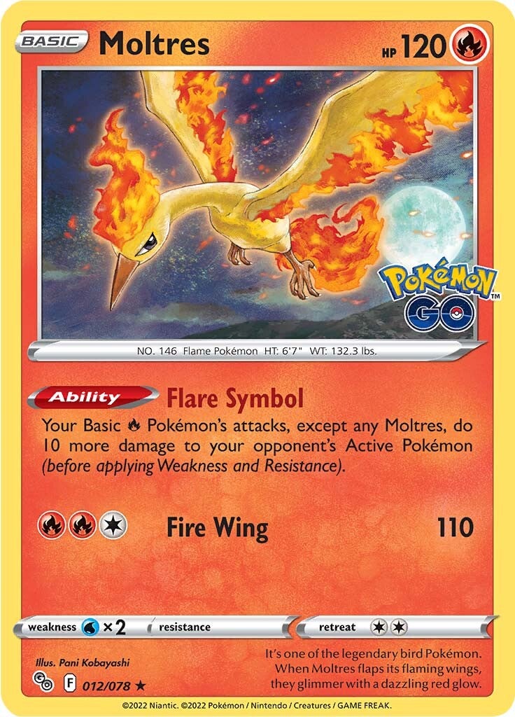 Moltres (012/078) [Pokémon GO] | Good Games Cannington