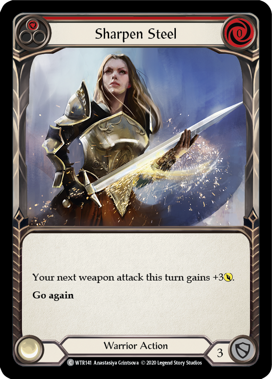 Sharpen Steel (Red) [U-WTR141] (Welcome to Rathe Unlimited)  Unlimited Rainbow Foil | Good Games Cannington