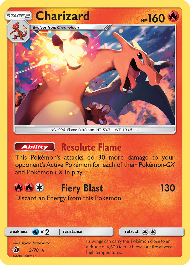 Charizard (3/70) [Sun & Moon: Dragon Majesty] | Good Games Cannington